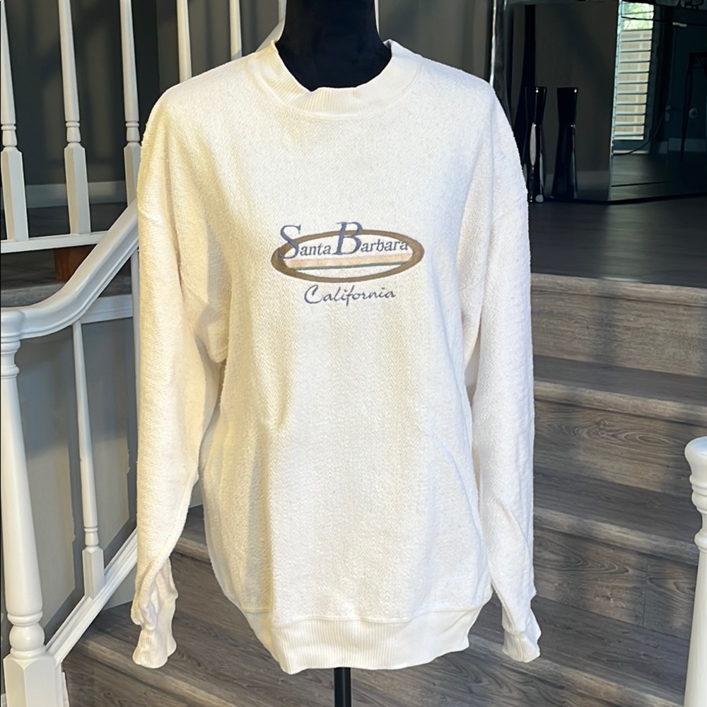 Cream Sweatshirt with Santa Barbara Design